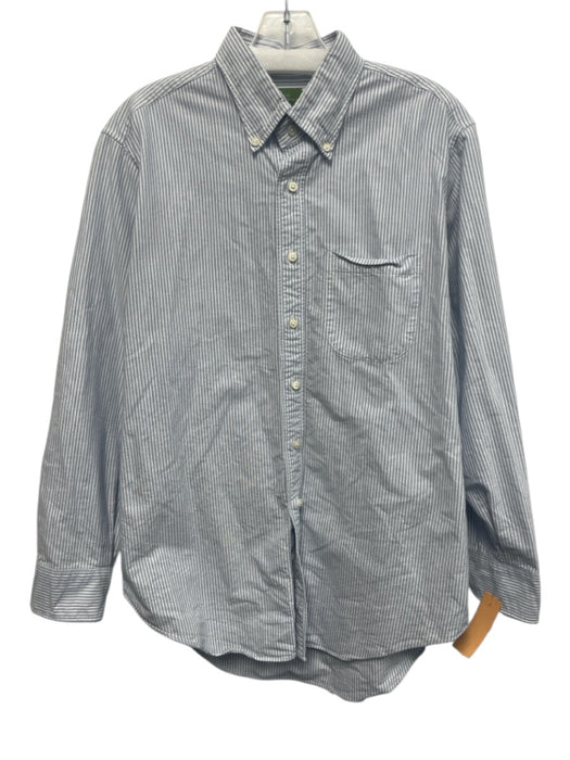 Sid Mashburn Size 16 Blue & White Cotton Striped Button up Long Sleeve Shirt Blue & White / 16