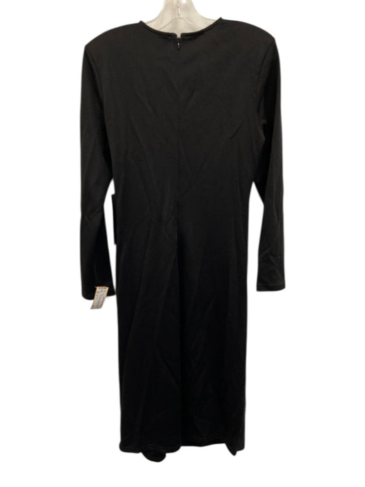 Tuckernuck Size M Black Polyester Blend Shimmer Long Sleeve Twist Detail Dress Black / M