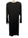 Tuckernuck Size M Black Polyester Blend Shimmer Long Sleeve Twist Detail Dress Black / M