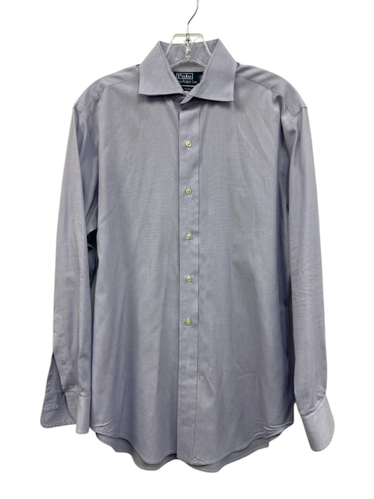 Polo Size 15.5 Blue Cotton Solid Button Up Men's Long Sleeve Shirt Blue / 15.5