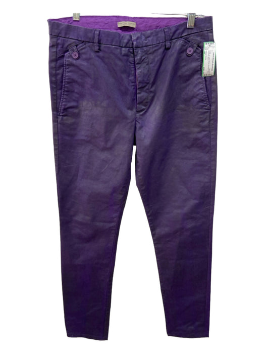 Bottega Veneta Size 46 Purple Cotton Blend Waxed Khakis Men's Pants 46