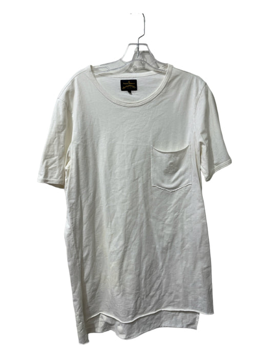 Vivienne Westwood Size L White Cotton Solid T Shirt Men's Short Sleeve L