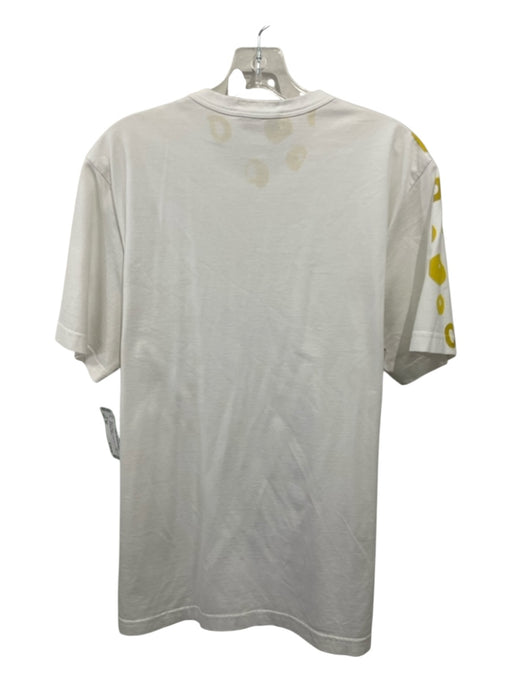 Marni Size 50 White & Yellow Cotton All Over Print Men's Short Sleeve White & Yellow / 50