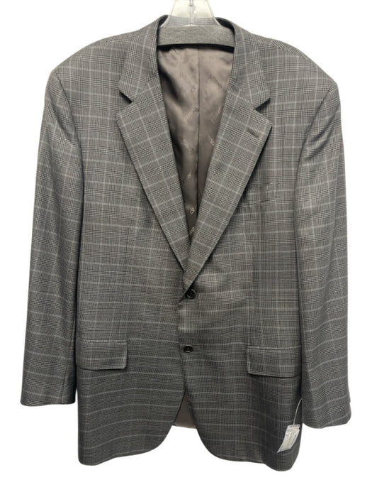 Ravazzolo Gray Wool Blend Plaid 2 Button Men's Blazer Gray / 52