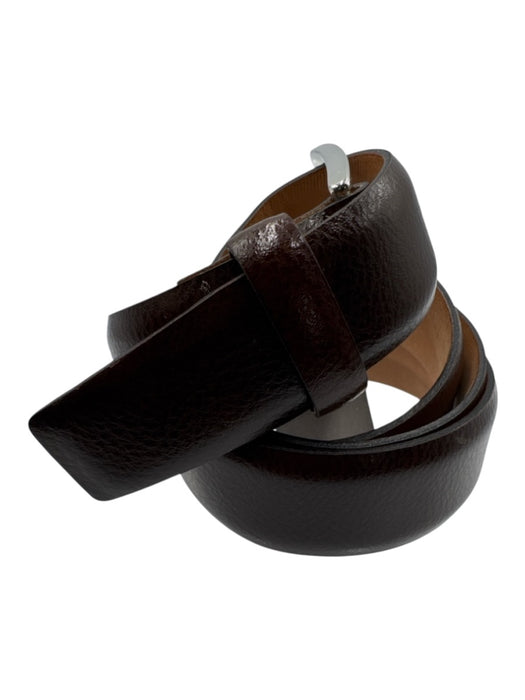 Massimo Dutti Brown Leather Solid Men's Belt Brown