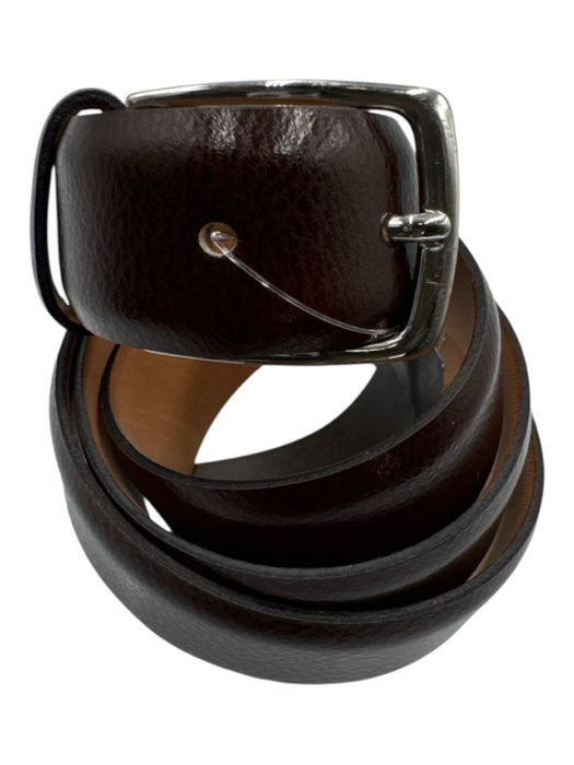 Massimo Dutti Brown Leather Solid Men's Belt Brown