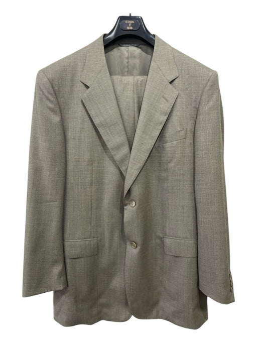 Canali Tan Wool Solid 2 Button Men's Suit Tan / 54