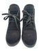 Prada Shoe Size 39.5 Black Suede round toe Platform Lace Up Rubber Sole Booties Black / 39.5