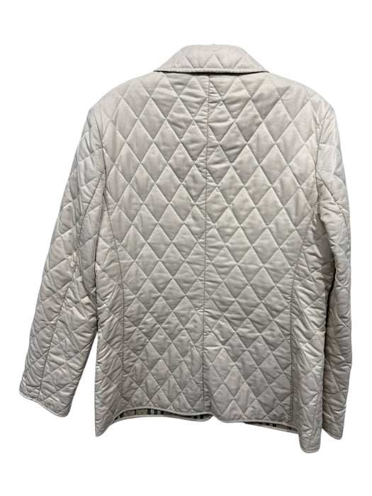 Burberry Size M Beige Polyester Diamond Quilted Snap Up Novacheck Lining Jacket Beige / M