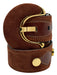 Escada Cognac Brown Leather & Suede Gold hardware Diamond Pattern Belts Cognac Brown / 40