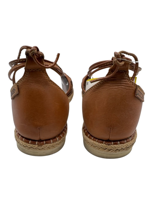 Pikolinos Shoe Size 39 Brown Leather D'orsay Basket Weave Espadrille Flats Brown / 39