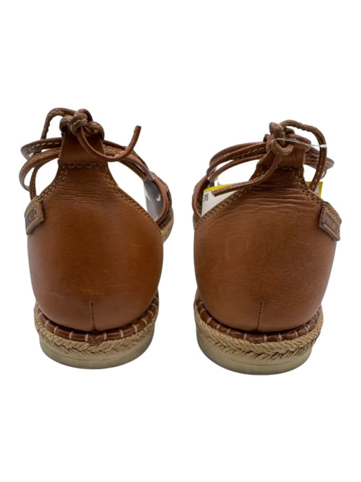 Pikolinos Shoe Size 39 Brown Leather D'orsay Basket Weave Espadrille Flats Brown / 39