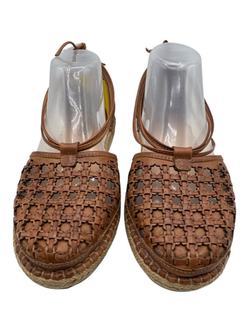 Pikolinos Shoe Size 39 Brown Leather D'orsay Basket Weave Espadrille Flats Brown / 39