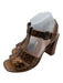 Bottega Veneta Shoe Size 39.5 Copper Leather Ankle Buckle Basket Weave Sandals Copper / 39.5