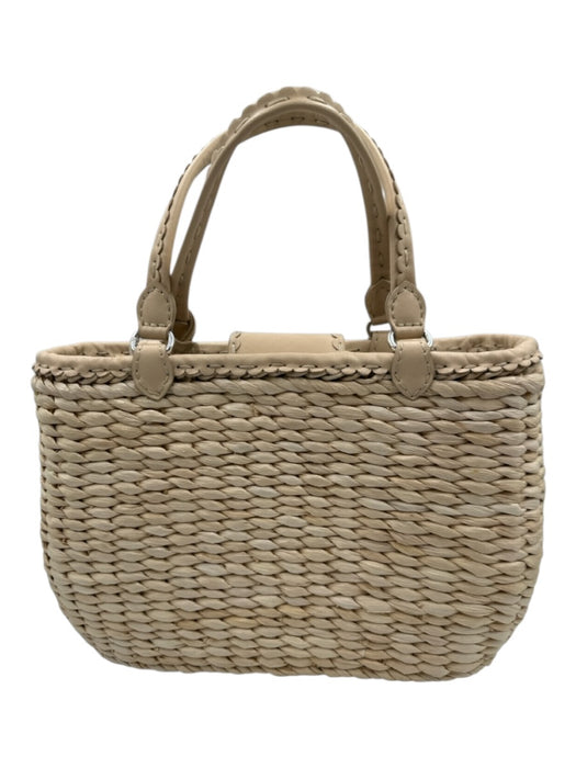 Brighton Straw Straw & Leather Magnetic  Flap Floral Applique Woven Bag Straw / M