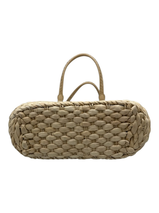 Brighton Straw Straw & Leather Magnetic  Flap Floral Applique Woven Bag Straw / M