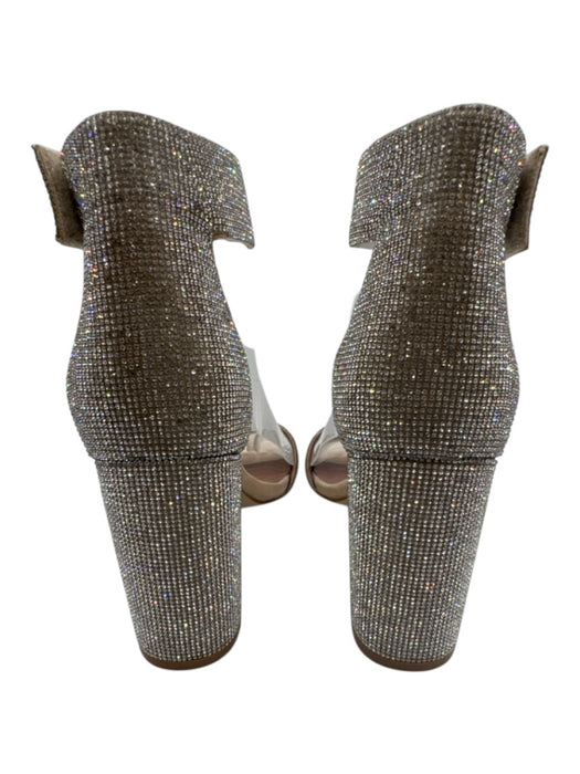 Jeffrey Campbell Shoe Size 9 Beige & Mutli Leather Rhinestone Open Toe Sandals Beige & Mutli / 9
