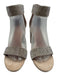 Jeffrey Campbell Shoe Size 9 Beige & Mutli Leather Rhinestone Open Toe Sandals Beige & Mutli / 9