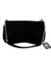 Swarovski Black Suede & Fur Zip Close Rhinestone hand bag Bag Black / S