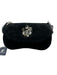 Swarovski Black Suede & Fur Zip Close Rhinestone hand bag Bag Black / S