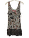 Custo Barcelona Size 4 Gray, Red, Black Cotton Blend Floral & Stripe Print Dress Gray, Red, Black / 4