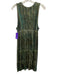Custo Barcelona Size 4 Green & Brown Viscose Blend Knit Croc Studded Dress Green & Brown / 4