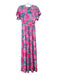 Lilly Pulitzer Size XS Pink & blue Rayon Spandex Floral V Neck Dress Pink & blue / XS