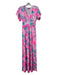 Lilly Pulitzer Size XS Pink & blue Rayon Spandex Floral V Neck Dress Pink & blue / XS