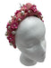 Brianna Cannon Pink Beige & White Raffia Floral Application Knot Headband Pink Beige & White