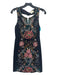 Moulinette Soeurs Size 4 Black & Multi Cotton Floral Embroidered V Neck Dress Black & Multi / 4