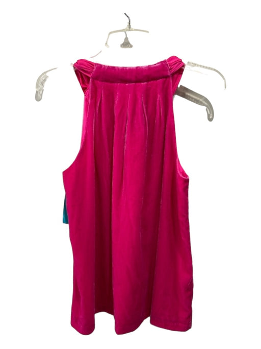 J Crew Size S Hot pink Viscose Blend Tie Neck Velvet Sleeveless Top Hot pink / S