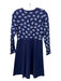 Draper James Size S Navy & Blue Viscose Knit Floral Long Sleeve Dress Navy & Blue / S