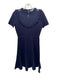 Draper James Size XS Navy Blue Viscose Blend Swiss Dots Ruffle Neckline Dress Navy Blue / XS