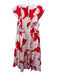 CROSBY by Mollie Burch Size XS White, red & pink Polyester Abstract Print Dress White, red & pink / XS