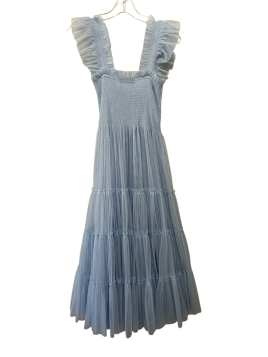 Hill House Size XS Light Blue Polyester Mesh Sleeveless Shirred Bodice Dress Light Blue / XS