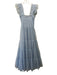 Hill House Size XS Light Blue Polyester Mesh Sleeveless Shirred Bodice Dress Light Blue / XS