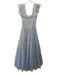 Hill House Size XS Light Blue Polyester Mesh Sleeveless Shirred Bodice Dress Light Blue / XS