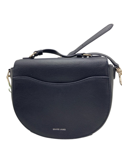Draper James Midnight blue Leather Flap Silver Tone Hardware Toggle Closure Bag Midnight blue