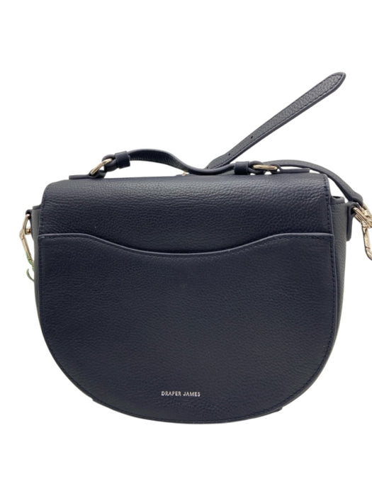 Draper James Midnight blue Leather Flap Silver Tone Hardware Toggle Closure Bag Midnight blue