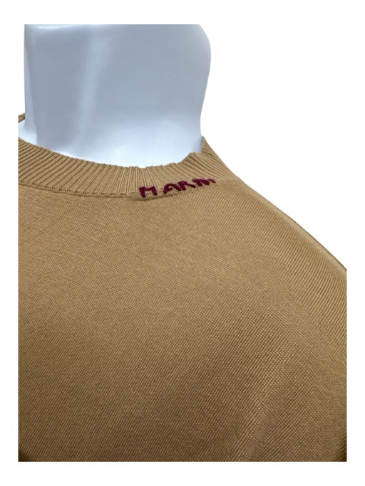 Marni NWT Size 50 Tan Merino Wool Solid Patches Men's Sweater 50