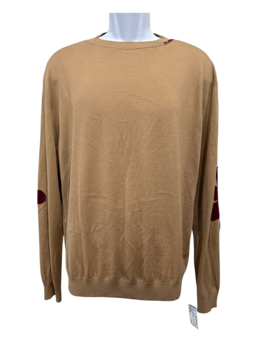 Marni NWT Size 50 Tan Merino Wool Solid Patches Men's Sweater 50