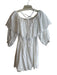 Tanya Taylor Size M White Cotton Off Shoulder Lace Overlay Long Sleeve Dress White / M