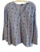 Ann Mashburn Size Large Blue & White No Fabric Tag Embroidered V Neck Top Blue & White / Large