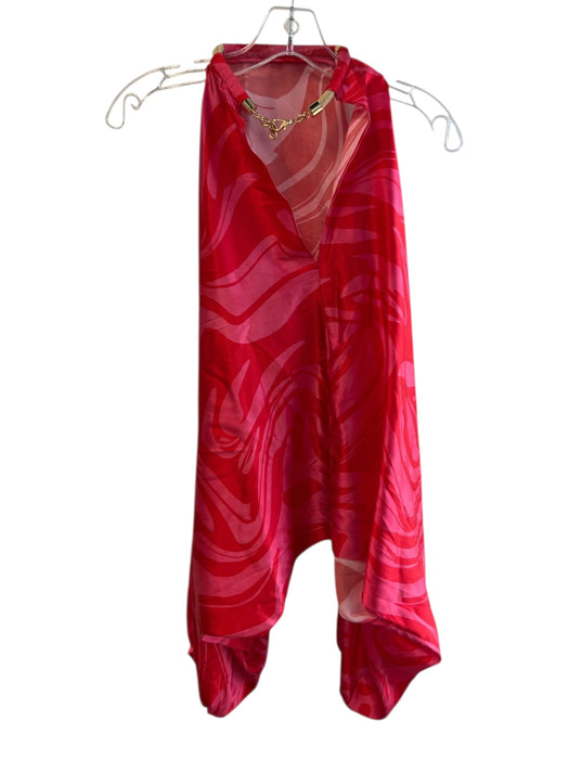 Silvia Tcherassi Size Large Red & Pink No Fabric Tag Abstract Print Top Red & Pink / Large
