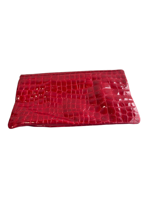 Tory Burch Red Patent Leather Gold hardware Chain Envelope Reptile Embossed Bag Red / Small