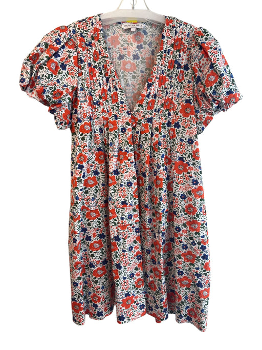 Hunter Bell Size Large Orange, Blue & Green No Fabric Tag Floral V Neck Dress Orange, Blue & Green / Large