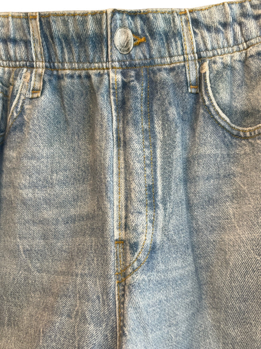 Rag & Bone Size Medium Light Denim Cotton Faux Pockets Stretch Waist Shorts Light Denim / Medium