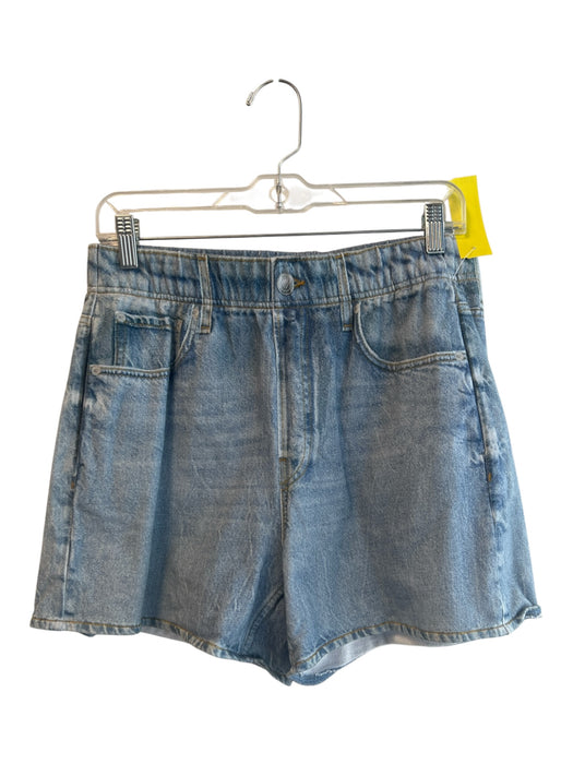 Rag & Bone Size Medium Light Denim Cotton Faux Pockets Stretch Waist Shorts Light Denim / Medium