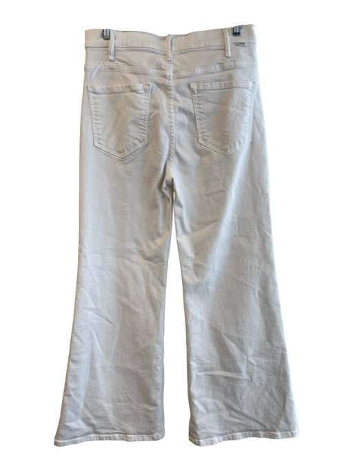 Mother Size 30 White Cotton Blend 4 Pocket Zip Fly Wide Leg High Rise Jeans White / 30