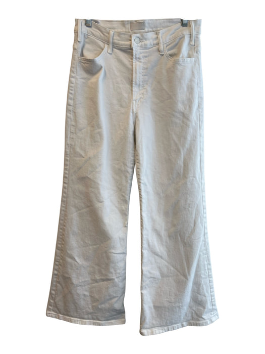 Mother Size 30 White Cotton Blend 4 Pocket Zip Fly Wide Leg High Rise Jeans White / 30